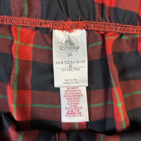 Disney Store Men's Red Black Green Pajama Pants Fleece Sleepwear Lounge 2XL - Picture 4 of 7